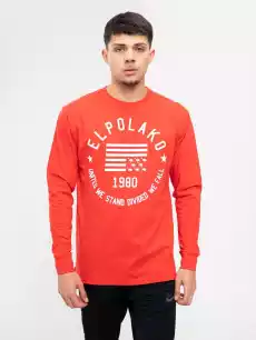 Longsleeve Z Nadrukiem Męski Czerwony El Polako 1980 Odzież obuwie dodatki Odzież męska Koszulki męskie