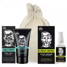 Barber Pro zestaw do pielęgnacji twarzy serum do skóry trądzikowej i maseczka z węglem aktywnym Gadżety Zestawy prezentowe