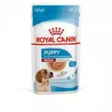 Royal Canin Medium puppy karma mokra w sosie dla szczeniąt do 12 miesiąca dla ras średnich 140 g Dom i ogród Artykuły zoologiczne Psy