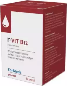 FVit B12 Witamina B12 Metylokobalamina 500mcg 60 porcji 48g ForMeds Sport i rekreacja Odżywki i suplementy Witaminy i minerały