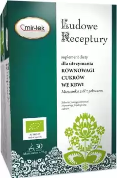 HERBATKA NA RÓWNOWAGĘ CUKRU BIO 20 x 25 g 50 g MIRLEK LUDOWE RECEPTURY Artykuły Spożywcze Herbata