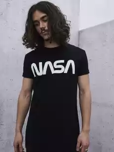 Koszulka Z Krótkim Rękawem Męska Czarna Mister Tee MT626 NASA Worm Odzież obuwie dodatki Odzież męska Koszulki męskie