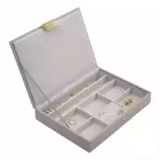 Pudełko na biżuterię z pokrywką taupe Classic Stackers Biżuteria i zegarki Akcesoria jubilerskie Stojaki na biżuterię