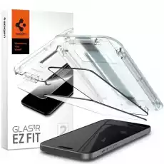 Szkło do etui Aplikator Spigen GlastR EZ Fit FC 2Pack do iPhone 15 z czarną ramką Telefony i akcesoria Akcesoria telefoniczne Folie ochronne