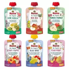 6 x Mus Holle Bio 100 g Kiwi Koala Czerwona Pszczółka Moc Papugi Jagodowy Piesek Niebieski Ptak Gruszkowy Kucyk Artykuły Spożywcze