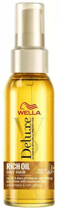 Wella Deluxe Rich Oil bogaty olejek do włosów suchych i zniszczonych 100ml Zdrowie i uroda Kosmetyki i akcesoria Pielęgnacja i stylizacja włosów Odżywki do włosów