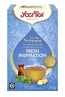 HERBATKA DLA ZMYSŁÓW ŚWIEŻOŚĆ Z OLEJKIEM MIĘTOWYM FOR THE SENSES FRESH INSPIRATION BIO 17 x 2 g 34 g YOGI TEA Artykuły Spożywcze Herbata