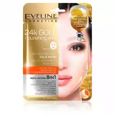 Eveline 24k Gold Nourishing Elixir 8w1 ultrarewitalizująca maska w płacie 20ml Zdrowie i uroda Kosmetyki i akcesoria Pielęgnacja twarzy Maseczki