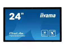 IIYAMA T2455MSCB1 24inch IPS 1920x1080 Bonded PCAP 10P Touch Flat Bezel Free Glass Front 350cdm2 HDMI Displayport USB 30Hub Komputery Monitory Monitory LCD