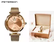 Klasyczny zegarek damski Peterson PTND55901 złoty Biżuteria i zegarki Zegarki Zegarki damskie