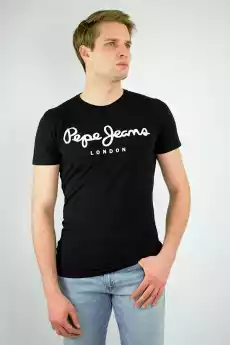 TSHIRT KOSZULKA MĘSKA C PEPE JEANS CZARNA STRETCH Odzież obuwie dodatki Odzież męska