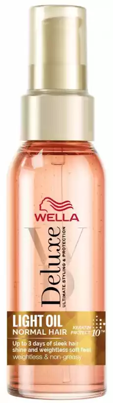 Wella Deluxe Light Oil lekki olejek do włosów normalnych 100ml Zdrowie i uroda Kosmetyki i akcesoria Pielęgnacja i stylizacja włosów Odżywki do włosów