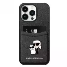 Karl Lagerfeld KLHCP15XSAPKCNPK iPhone 15 Pro Max 67 czarnyblack hardcase Saffiano Cardslot KC Metal Pin Telefony i akcesoria Akcesoria telefoniczne Etui