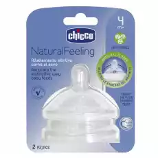 Chicco Natural Feeling smoczek silikonowy na butelkę trójprzepływowy 4m 2szt Dla dziecka Akcesoria dla dzieci