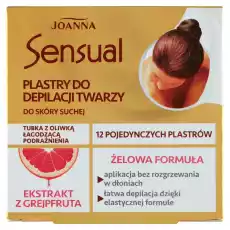 Joanna Sensual Plastry do depilacji twarzy do skóry suchej 12 sztuk i Tubka z oliwką łagodzącą 10 ml Zdrowie i uroda Kosmetyki i akcesoria Pielęgnacja ciała Depilacja