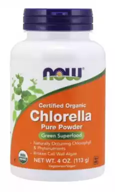 EKO Chlorella rozerwane ściany komórkowe 113 g NOW FOODS Artykuły Spożywcze Produkty dietetyczne Suplementy