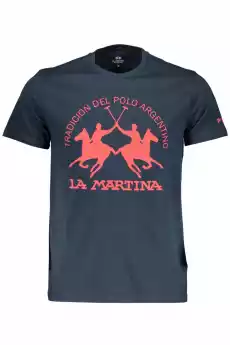 NIEBIESKI TSHIRT Z KRÓTKIM RĘKAWEM LA MARTINA Odzież obuwie dodatki