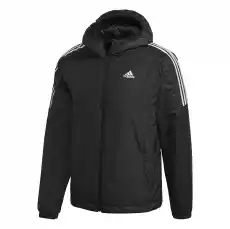 Kurtka z kapturem męska adidas ESSENTIALS INSULATED czarna GH4601 Odzież obuwie dodatki Odzież wierzchnia Kurtki i okrycia zimowe