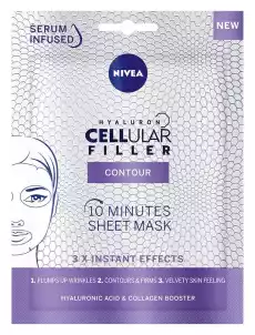 Nivea Hyaluron Cellular Filler Contour 10minutowa maska w płachcie 1szt Zdrowie i uroda Kosmetyki i akcesoria Pielęgnacja twarzy Maseczki