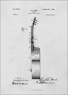 Patent GC Ward Gitara Projekt z 1898 plakat Wymiar do wyboru 20x30 cm Dom i ogród Wyposażenie wnętrz Dekoracja Obrazy i plakaty