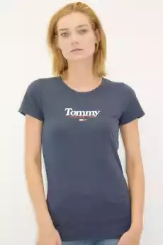 TSHIRT damski Tommy Jeans Ciemnoniebieski Odzież obuwie dodatki Odzież damska Tshirty i koszulki damskie