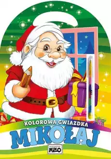 Mikołaj Kolorowa gwiazdka Książki Kartki okolicznościowe