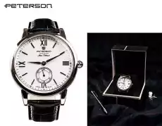 Zegarek męski kwarcowy Peterson PTNM55789 czarny Biżuteria i zegarki Zegarki Zegarki męskie