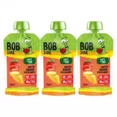 3 x Smoothie BananowoTruskawkowe Bez Dodatku Cukru 120 ml Bob Snail Artykuły Spożywcze