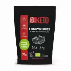 Truskawki Liofilizowane w Ciemnej Czekoladzie Keto Bio Bezglutenowe 70 g Cocoa Artykuły Spożywcze