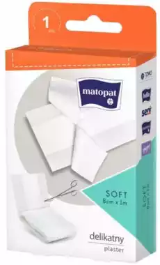 Matopat Soft plaster z opatrunkiem do cięcia 8cm x 1m x 1 sztuka Zdrowie i uroda Zdrowie Apteczki i materiały opatrunkowe