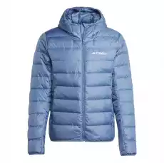 Kurtka z kapturem męska adidas TERREX MULTI LIGHT DOWN niebieska IP6039 Odzież obuwie dodatki Odzież wierzchnia Kurtki przejściowe