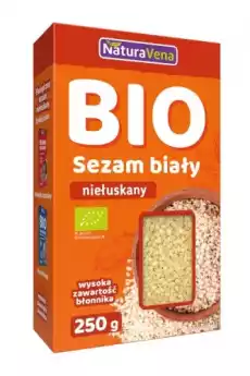 SEZAM BIAŁY NIEŁUSKANY BIO 250 g NATURAVENA Artykuły Spożywcze Zdrowa żywność