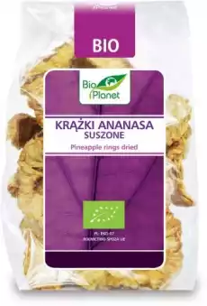 KRĄŻKI ANANASA SUSZONE BIO 100 g BIO PLANET Artykuły Spożywcze Bakalie i suszone owoce