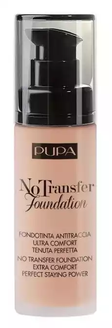 Pupa No Transfer trwały podkład do twarzy 30ml 02 Light Beige Zdrowie i uroda Kosmetyki i akcesoria Makijaż i demakijaż Podkłady i bazy