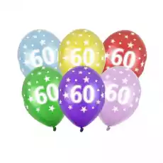 Balony lateksowe 60 urodziny kolorowe 30cm 50szt Gadżety Balony