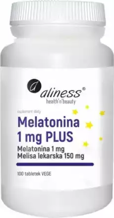 Melatonina 1mg Plus melisa lekarska 150 mg 100 tabletek Aliness Zdrowie i uroda Zdrowie Witaminy minerały suplementy diety