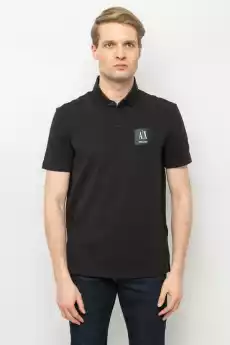 POLO MĘSKIE ARMANI EXCHANGE 3RZFAA ZJ84Z CZARNE Odzież obuwie dodatki Odzież męska Koszulki męskie