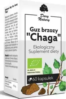 GUZ BRZOZY CHAGA BIO 60 KAPSUŁEK 470 mg DARY NATURY Artykuły Spożywcze Produkty dietetyczne Suplementy