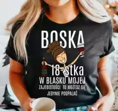 damska koszulka na 18 urodziny boska 18 dla brunetki Odzież obuwie dodatki Odzież damska Tshirty i koszulki damskie