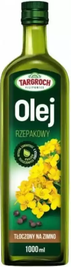 Olej rzepakowy tłoczony na zimno 1000 ml Targroch Artykuły Spożywcze Oleje i oliwy