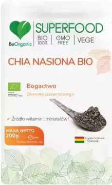 Chia nasiona BIO 200g BeOrganic Artykuły Spożywcze