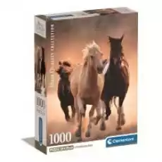 Puzzle 1000 el Compact Running Horses Clementoni Dla dziecka Zabawki Puzzle