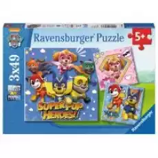 Puzzle Patrol 3 x 49 el Psi Patrol Ravensburger Dla dziecka Zabawki Puzzle