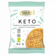 KETO Miękkie Ciastko Kokos i Orzech Nerkowca Bezglutenowe 50 g FrankOli Artykuły Spożywcze