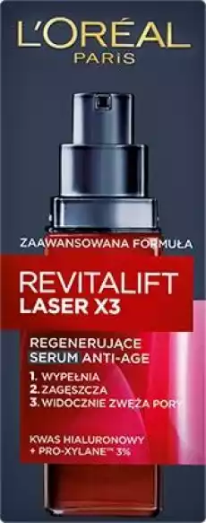 LOreal Paris Revitalift Laser X3 Serum przeciwzmarszczkowe do twarzy 30ml Zdrowie i uroda Kosmetyki i akcesoria Pielęgnacja twarzy Serum do twarzy