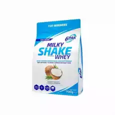 6PAK Milky Shake Whey 700g białko WPC o smaku kokosowym Artykuły Spożywcze