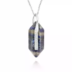 Naszyjnik BLUE CRYSTAL GLOSSY lapis lazuli srebrny Biżuteria i zegarki Wyroby jubilerskie Naszyjniki