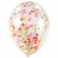 Arpex Balon 30 cm z konfetti przeźroczysty kolorowy 30 cm 5 szt Prezenty Pakowanie prezentów