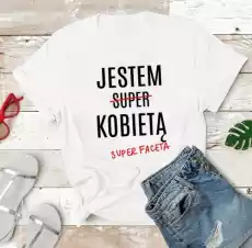 koszulka jestem kobietą super faceta Odzież obuwie dodatki Odzież damska Tshirty i koszulki damskie