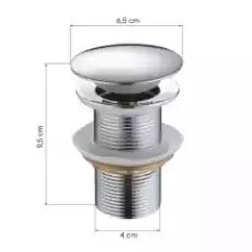 Okrągły korek umywalkowy klikklak chrom Dom i ogród Meble